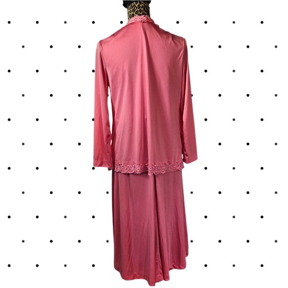 Vintage pink 2 piece Dress and matching shrug Aprox size L - Picture 8 of 8